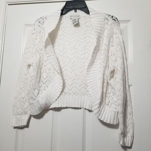 White Stag - Arctic White Knitted Open-Front Cardigan - Size Large